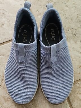 Ryka Womens Slip-On Knit Shoes - Light Blue
